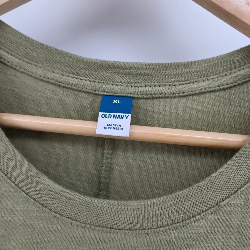 NEW Old Navy Womens Elastic Waist Saguaro Green Cotton T-Shirt Dress Size XL - Picture 6 of 13